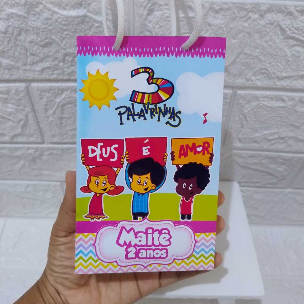 Sacolinha surpresa 3 PALAVRINHAS/ PRODUTO DESMONTADO/ lembrancinhas 3 PALAVRINHAS/ personalizados 3 PALAVRINHAS