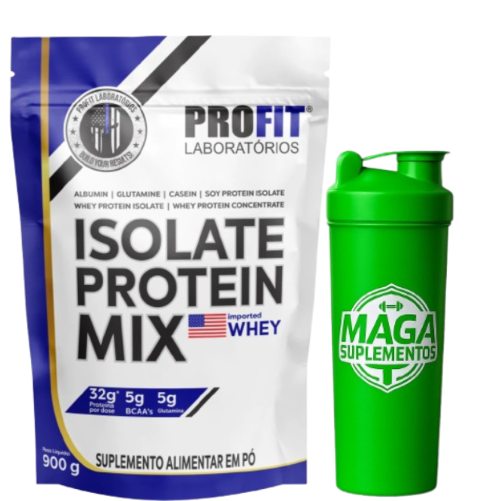 Isolate Protein Mix Whey Protein 900g Profit Labs+ Coqueteleira shaker 600ml