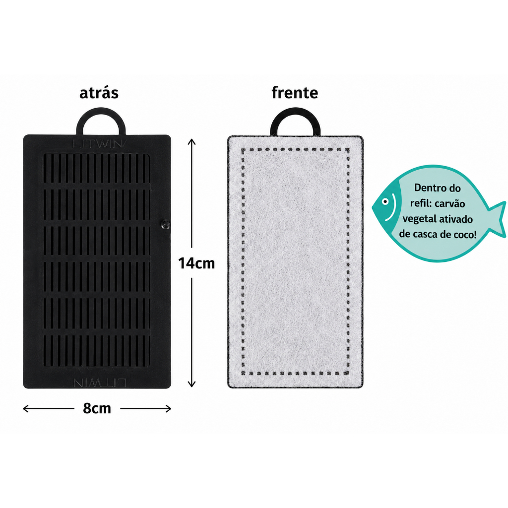 REFIL MINI P/ FILTRO EXTERNO MINI OU FILTRO INTERNO 30 LITWIN