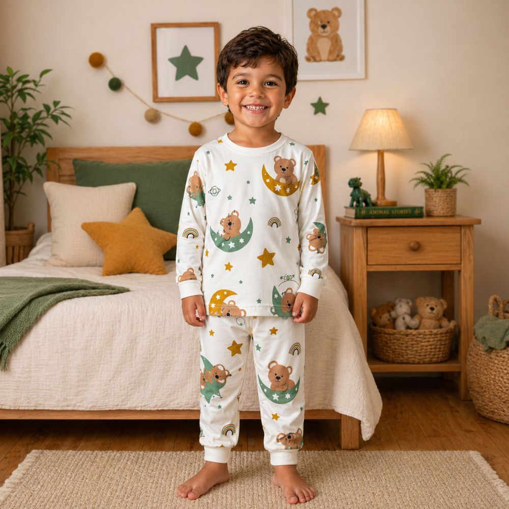 Kit 2 Pijamas Infantis Bebê Conjunto Manga Longa 100% Algodão Estampada Menino e Menina 0 a 10 anos — imagem 2 de 2