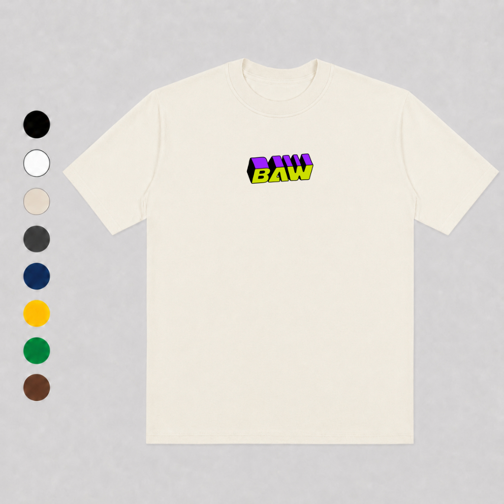 Camiseta BAW VERDE E ROXA unissex oversized streetwear camisa