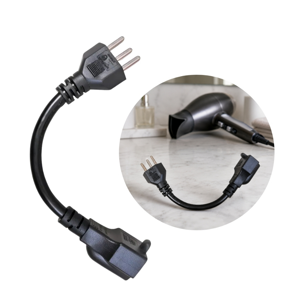 Adaptador Tomada Americana Pino Chato Para Plugue 10a Brasil
