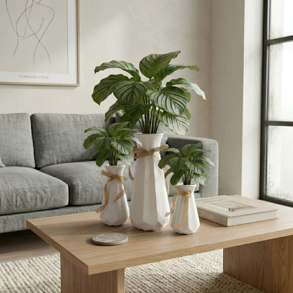 Vaso para Planta Decorativo Texturizado Moderno Escritório/Sala Castela