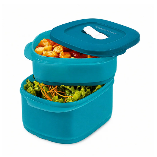 Tupperware Tigela Cristalwave Quadrado Geração ll 800ml + 500ml Turmalina
