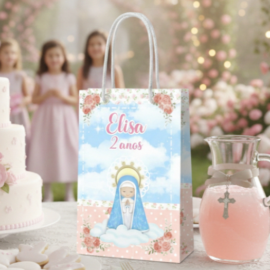 Sacolinha (M) | Sacola Nossa Senhora Aparecida 2.0 | Personalizada |Lembrancinha de Aniversário | PEGUE E MON