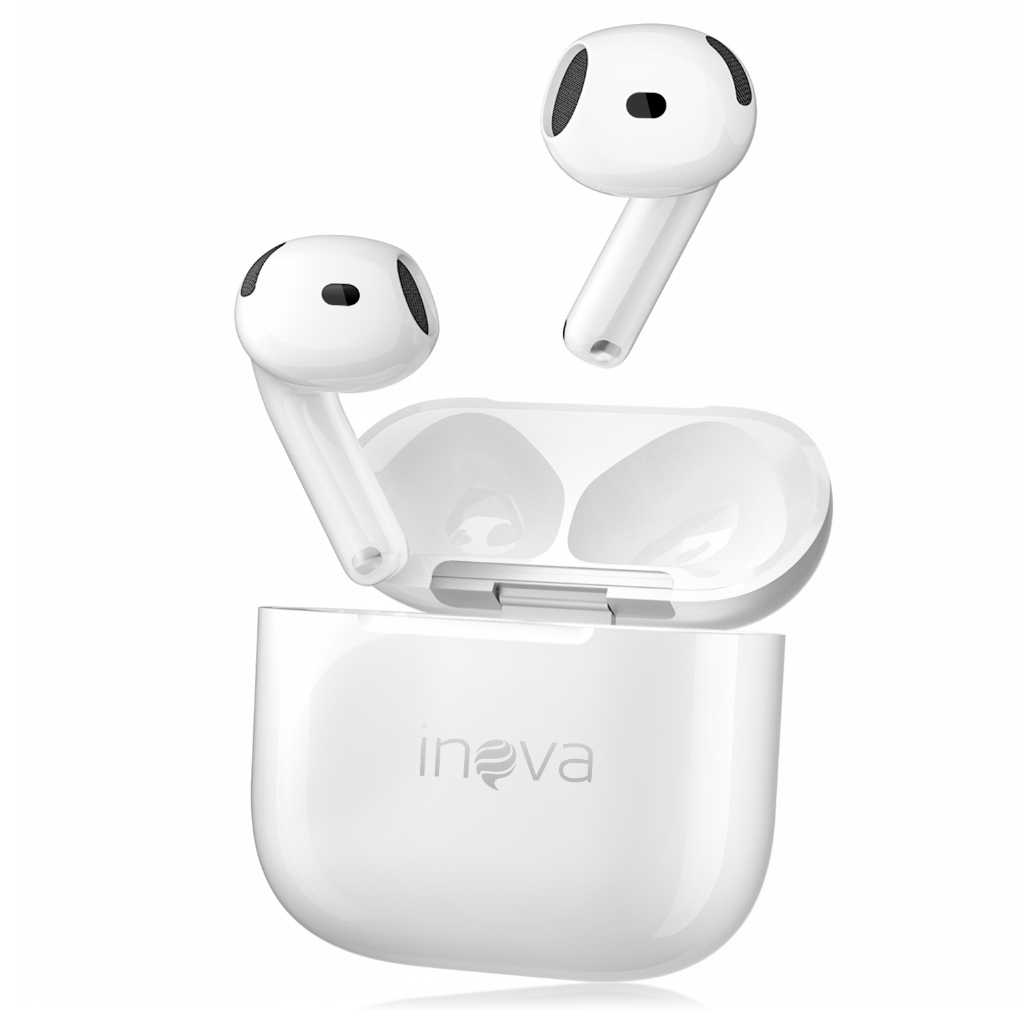 INOVA Fone de Ouvido Bluetooth 5.4 Sem Fio In-ear Cancelamento Ruído à Prova D'água 45 horas Bateria ENC Fone