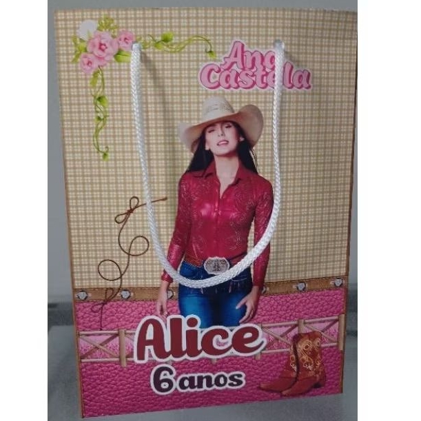 sacola personalizada Ana Castela sacolinha surpresa Ana Castela lembrança festa infantil Ana Castela