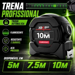Fita Métrica De Aço carbono De Alta Precisão 5M/7.5M/10M Trena Profissional Fluorescente Trava à Prova D'água