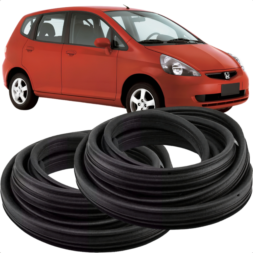 Par 2 peças Borracha vedação guarnição Porta Lateral Dianteiro Honda Fit 2003 2004 2005 2006 2007 dianteira ou traseiras