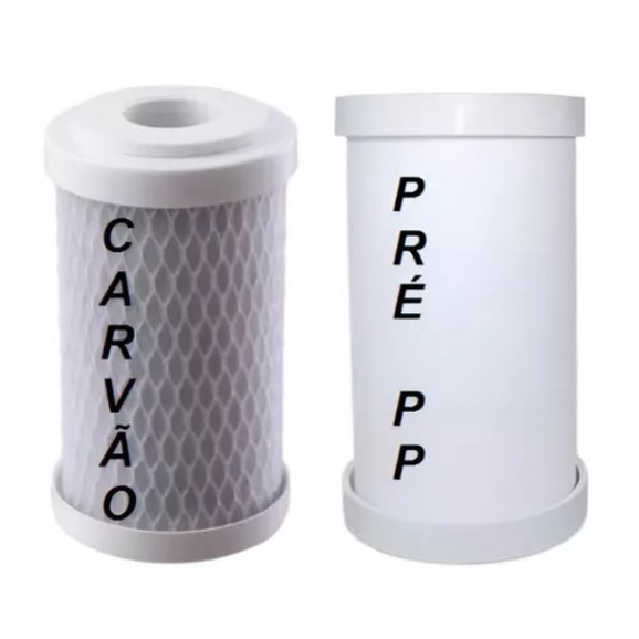 Refil Filtro De Água Compatível C/ Modelo Multi Smart Hoken Carvão Ativado e Pré Filtro/ 01 PAR E 02 PARES