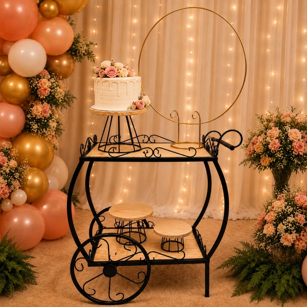 Kit Decoração Festas Boleiras Mini Arco Carrinho Chá Mesa Doces Provençal Decorativo Festa Decoração