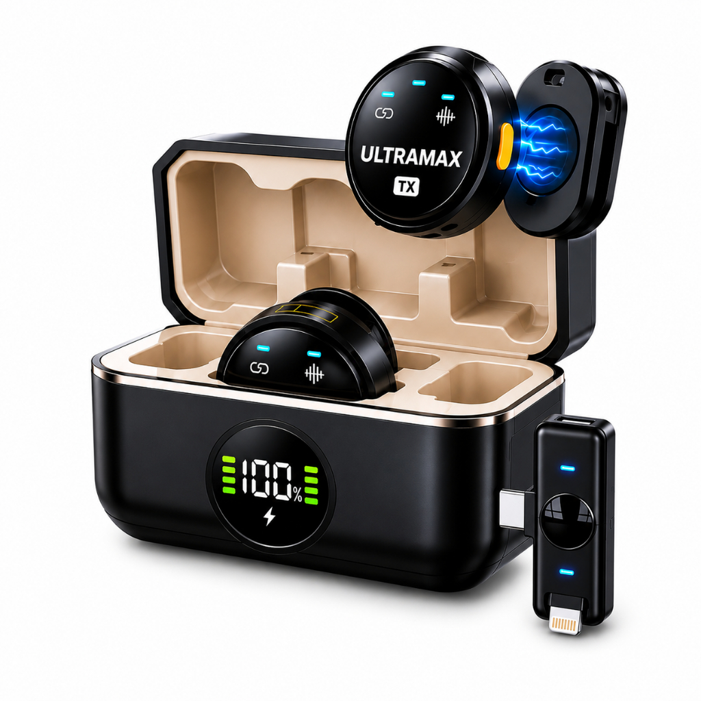 Microfone De Lapela Sem Fio Para iPhone/Android Profissional Magnético Redução de Ruído Bluetooth Gravação De Vídeo