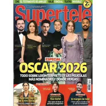 REVISTA SUPERTELE, COM LEONARDO DICAPRIO, ROSE BYRNE, TIMOTHEE CHALAMET, JESSIE BUCKLEY, EMMA STONE E MICHAEL B. JORDAN.
