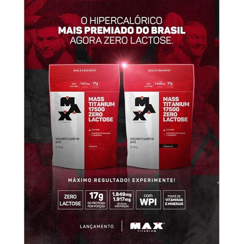 Mass Titanium 17500 Zero Lactose Refil 2.4kg Max Titanium