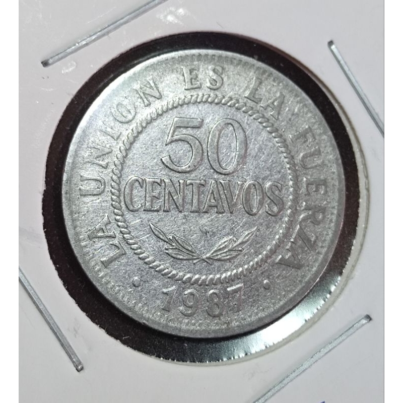 Moeda Bolívia 50 Centavos 1987