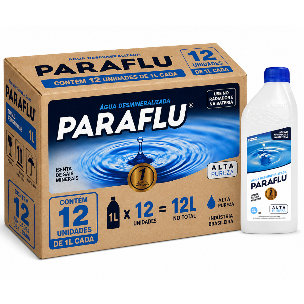 Kit 12L Água Desmineralizada PARAFLU 10-3031 1L