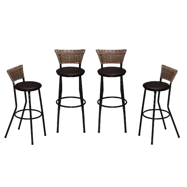 Kit 4 Banco Banqueta Alto Cozinha Americano Junco Cappuccino Balcão Bar Churrasco Gourmet