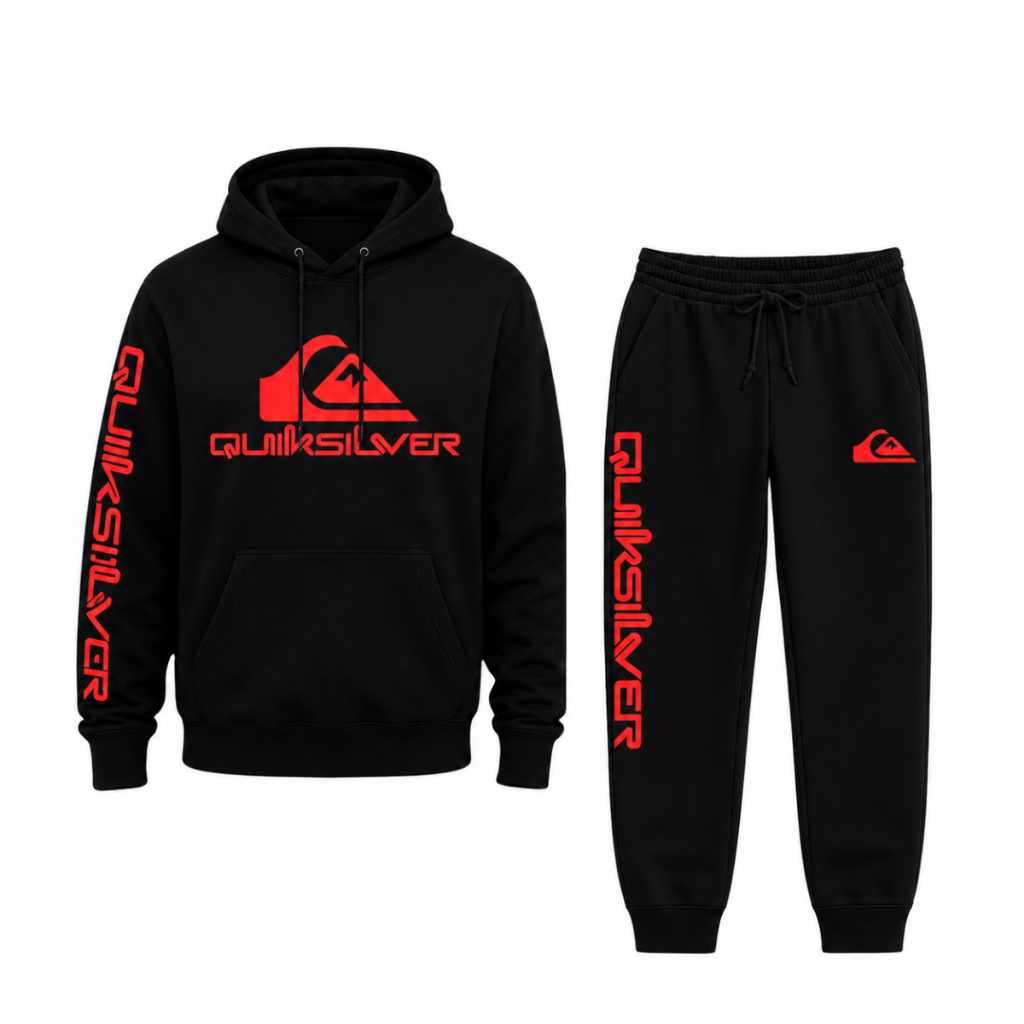 Conjunto Moletom Canguru Quiksilver Skate Surf Surfing Rua Streetwear Algodão