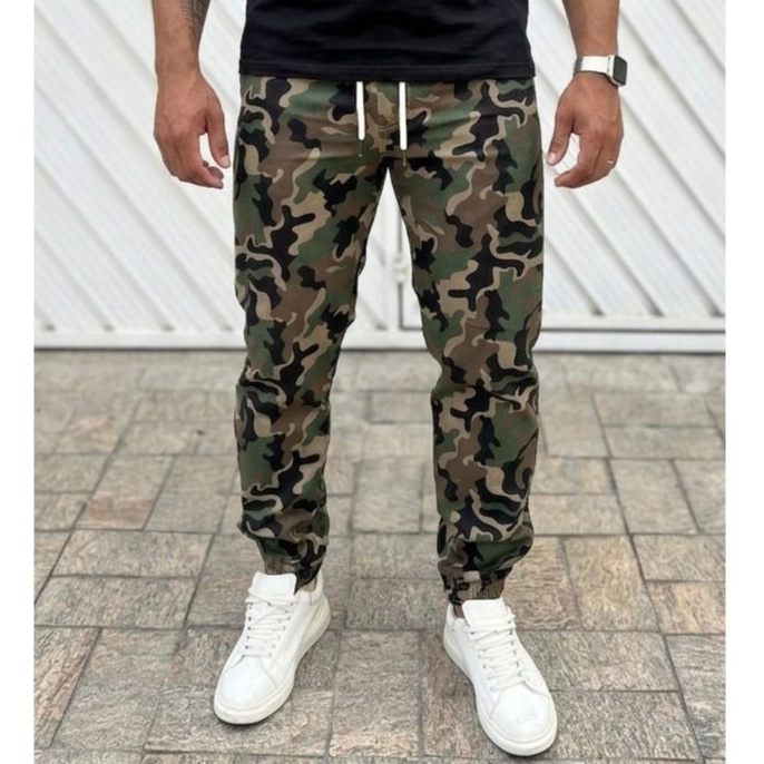 Calça Masculina Camuflada Jogger Exercito Para Pesca