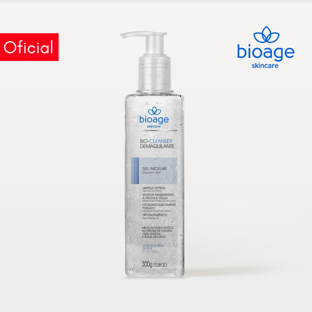 Sabonete Facial Demaquilante Gel Micelar Limpeza Express - Bio-Cleanser Demaquilante Bioage 300g