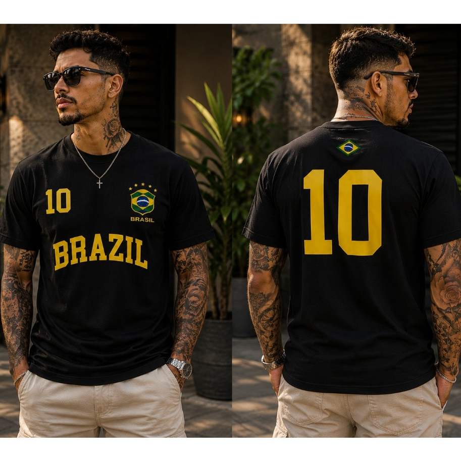 Camiseta Time Futebol Masculina Moda Esporte Algodão Confortável