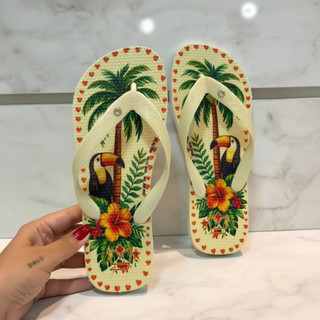 Chinelo Feminino Casual Estampado, Ideal para Praia, Piscina, Passeios e Dia a Dia