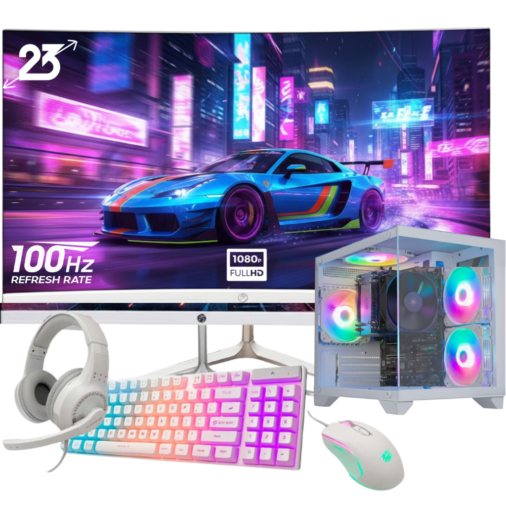 Pc Gamer Completo Aquário Intel core I7 3ª , 16gb Ram, 480ssd, Placa de Video 4gb Tela 23 curva wifi