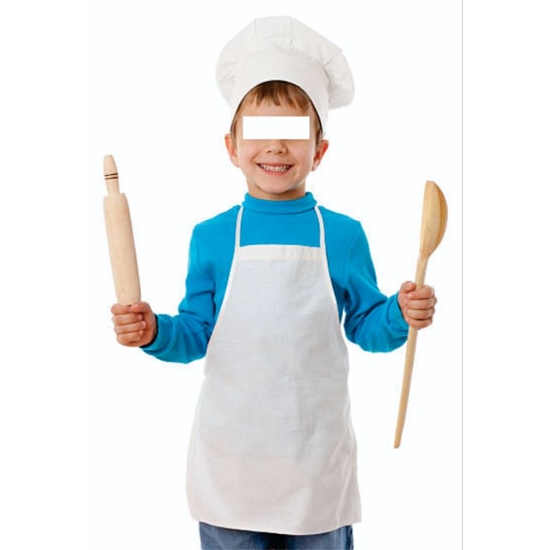 10 Avental Infantil + Touca Chef Branca
