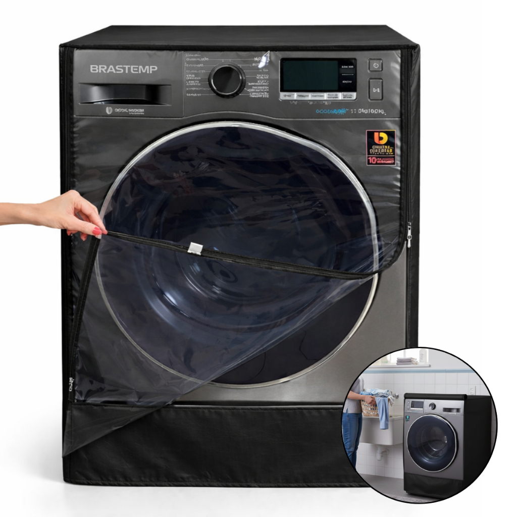 Capa Secadora Brastemp Ative 10kg Bsr10 Ziper Impermeavel Reforçada Protetora Sol Chuva Sereno Maresia