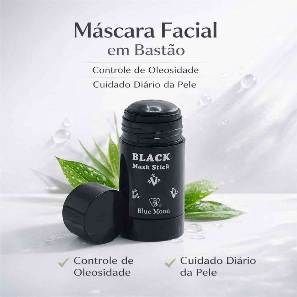 Máscara Facial Stick Controle de Oleosidade Limpeza Facial Skincare Pele Oleosa Blue Moon 40g