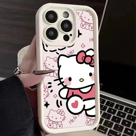 Capinha Capa Hello Kitty Fofo para Samsung A55 A54 A35 A34 A15 A14 S24 S23 FE Ultra Plus A05 M34 Silicone Anti-impacto