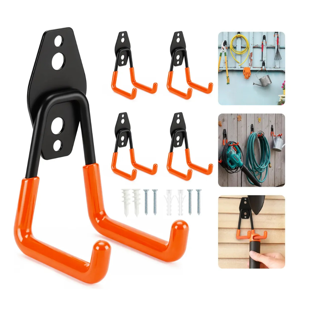 Kit 1, 2 , 4 Suporte Aço Multiuso 23kg Parede Mangueira Bike Escada Vasoura Rodo Cor Preto c/ Nota Fiscal