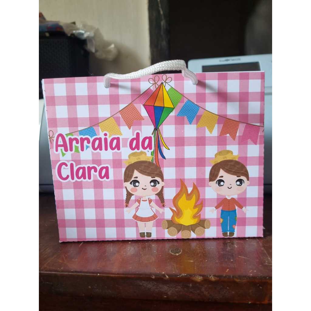 sacolinha personalizada arraia menina-lembrancinha personalizada-festa personalizada-aniversario personalizado