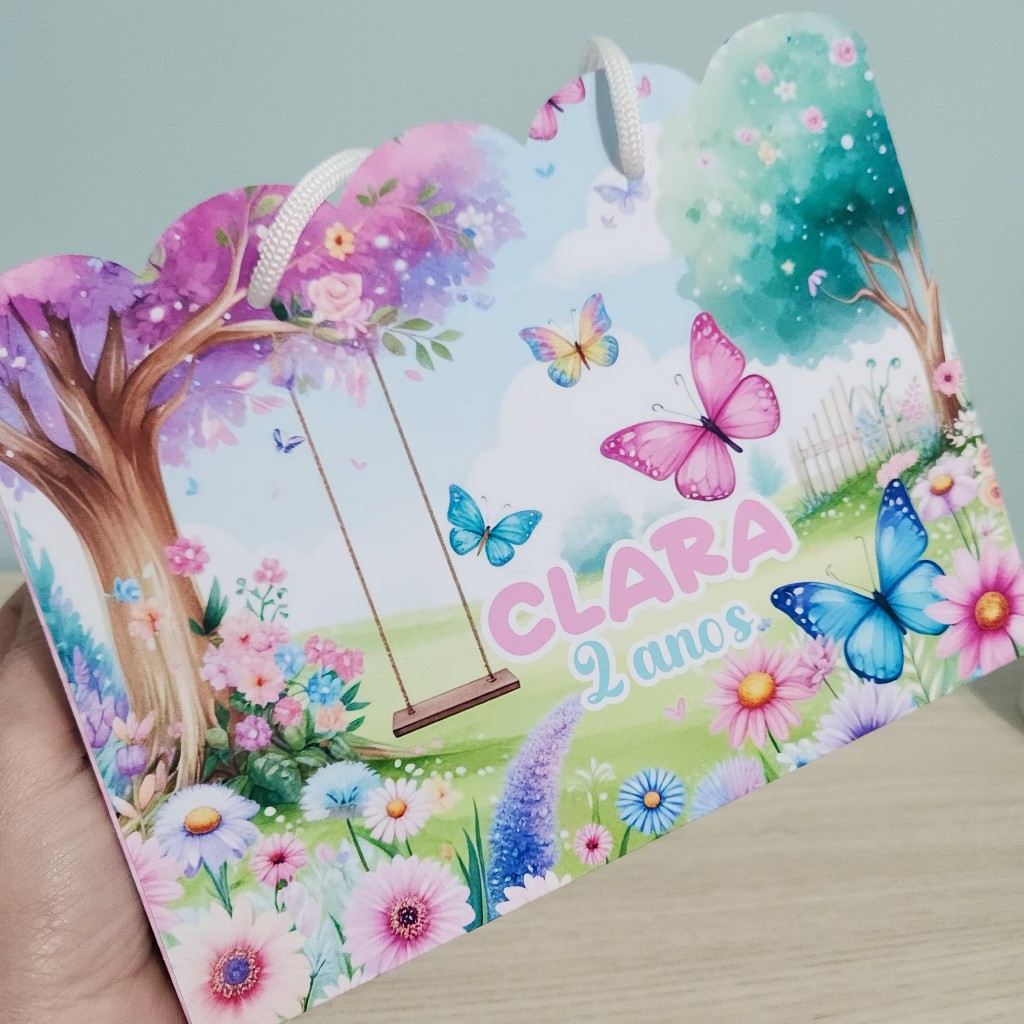 JARDIM ENCANTADO BORBOLETAS Sacolinha Personalizada - Kit P egue Monte  | Lembrancinha Festa Infantil