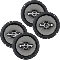 Kit 4 Alto Falante Leson LS5 6 Pol 140W Quadriaxial Som Automotivo Grave Forte Porta Carro