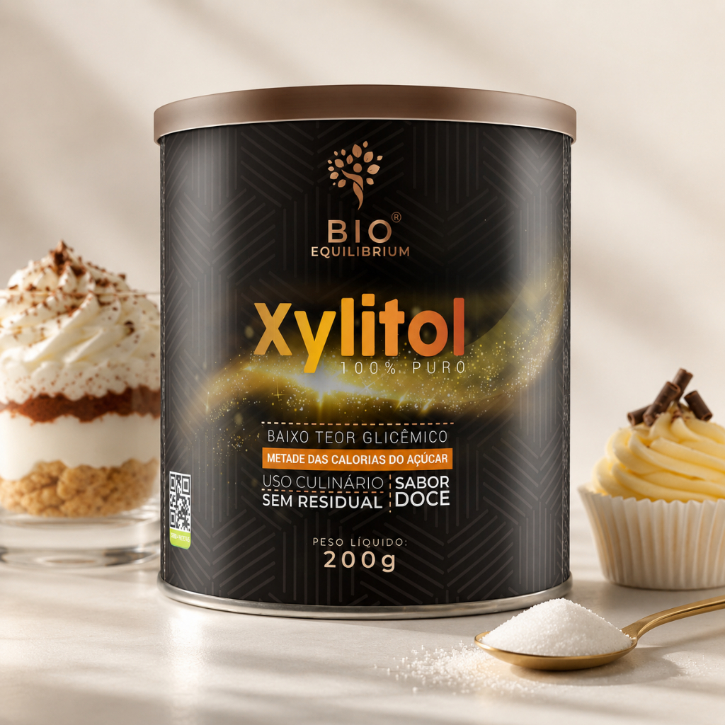 Xylitol Puro | Adoçante Culinário Em Pó Cristalino | 200g | BioEquilibrium