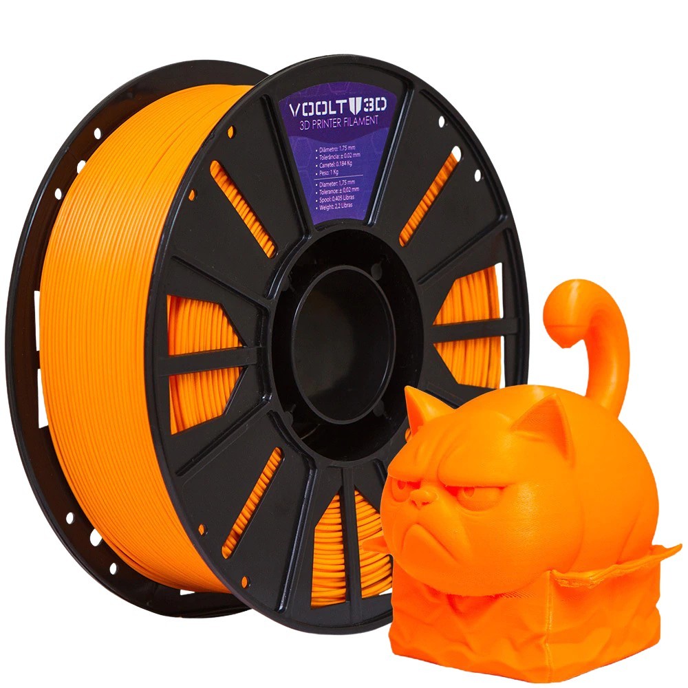 Filamento Impressão 3D Voolt Pla Laranja 1Kg