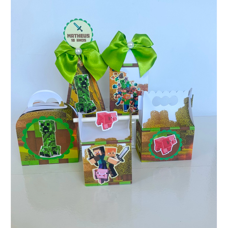 KIT LEMBRANCINHA CAIXINHAS PERSONALIZADA /MINECRAFT LEMBRANCINHA DE FESTA / ANIVERSÁRIO