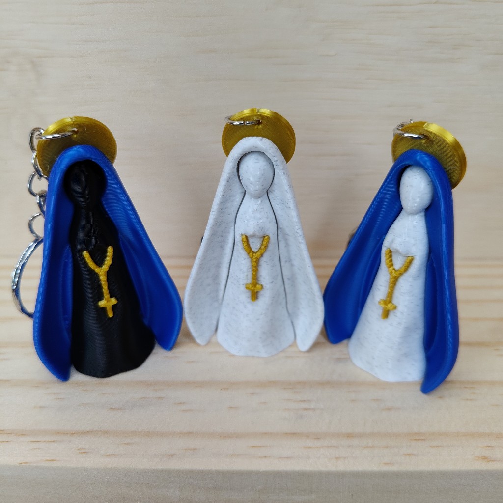 Chaveiro Nossa Senhora em Impressão 3D | Lembrancinha Religiosa Católica | Presente de Fé e Proteção ✨🙏