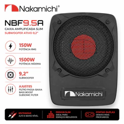 Subwoofer Caixa Ativa Nakamichi NBF9.5A 9'' Pol 1500W 4 Ohms