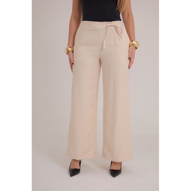 Calça Pantalona Feminina Social Tecido Marrante Premium Cintura Alta com Bolso, Elegante Conforto e Versatilidade