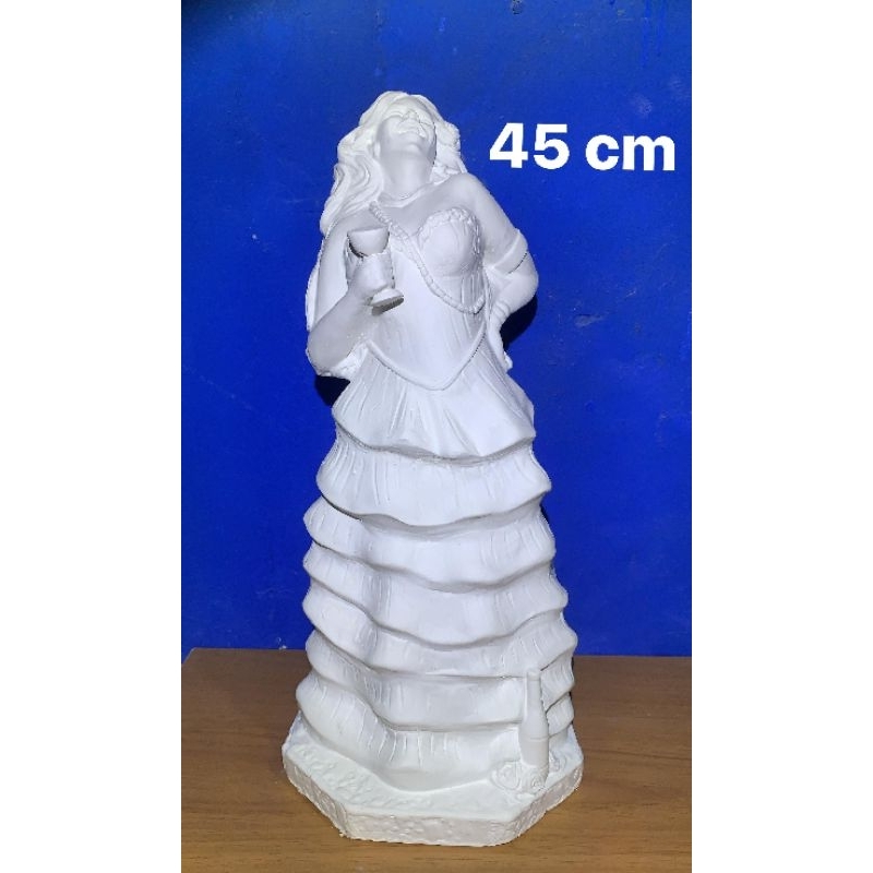 Imagem Pomba Gira 7 Saias / Cigana 7 saias / Pomba Gira Gargalhada / Para Batismo 45cm em gesso cru