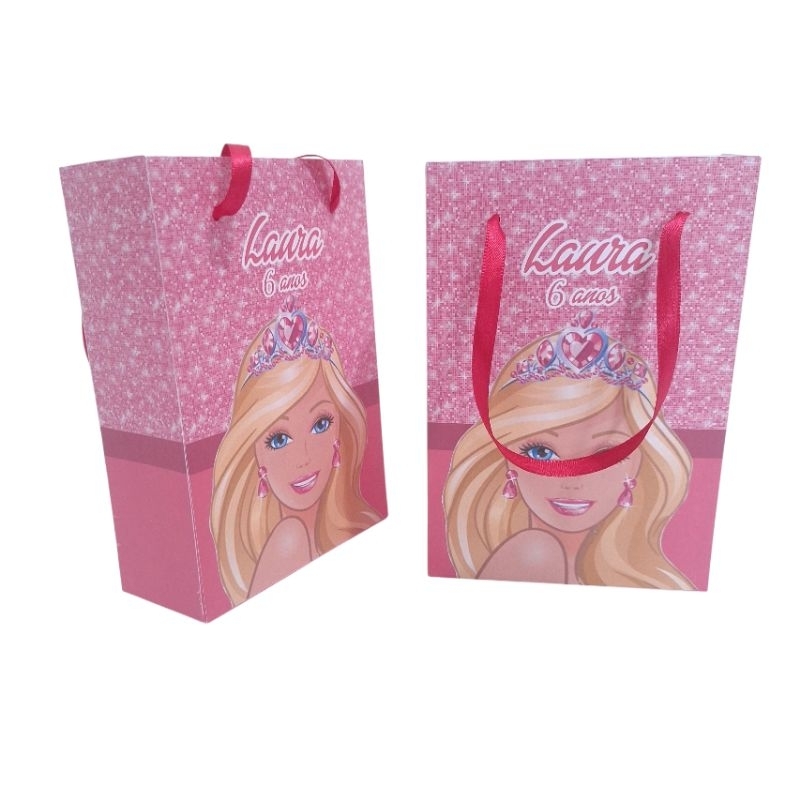 Sacola 10x15 Personalizada Barbie Lembrancinhas Aniversário Decoração Sacolinha Surpresa