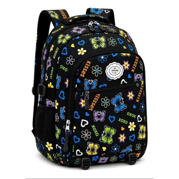 Mochila Escolar Juvenil Femenina Reforçada Estampada Grande