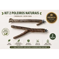 Kit 2 Poleiros Naturais de Jaboticabeira para Aves – Linha PREMIUM.