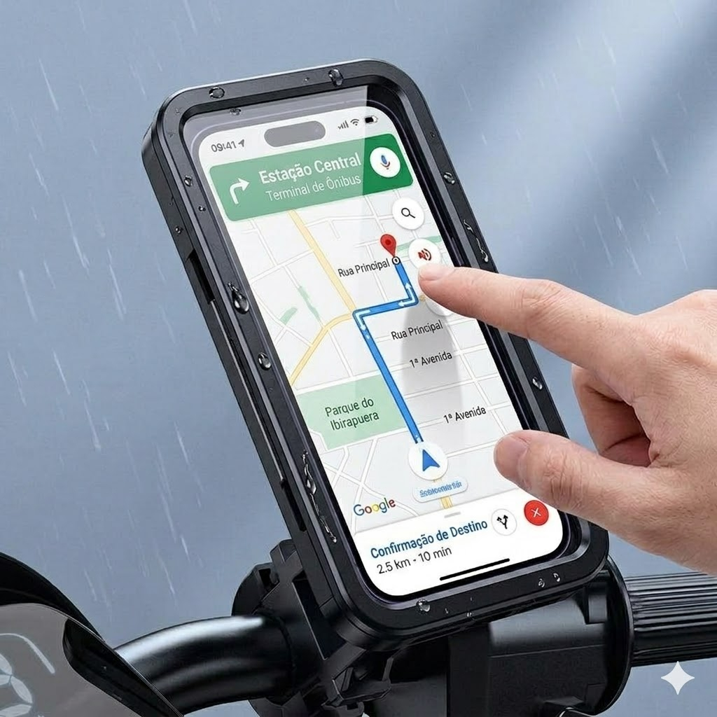Suporte de Celular à Prova D'água para Moto e Bicicleta, Universal