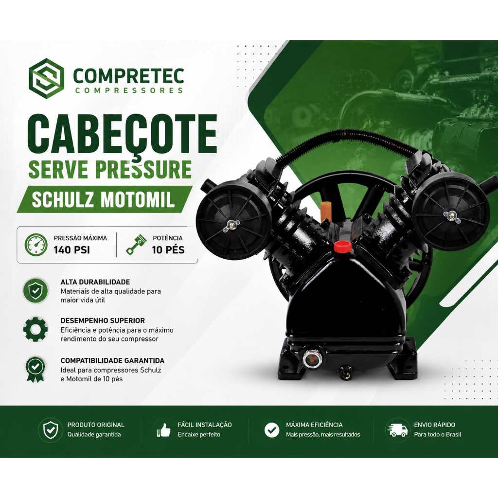 Cabeçote Compressor Unidade Completa 6a10 Pés Schulz E Mais