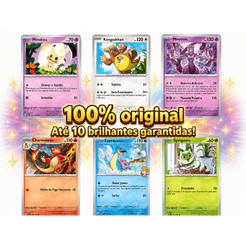 Lote Cartas pokemon até 110 cartas com Brilhantes garantidas originais