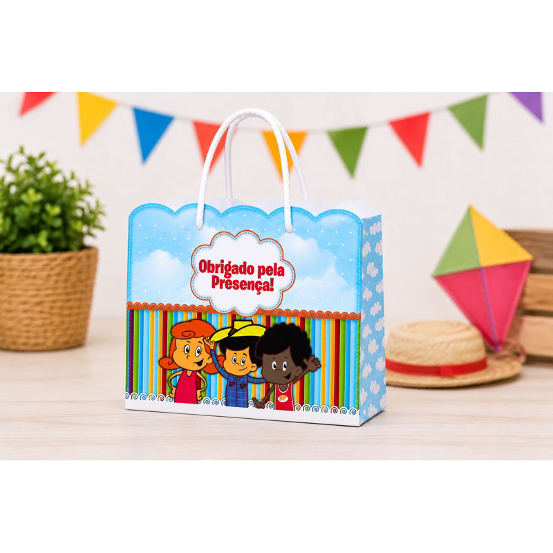 ENVIO RAPIDO | Sacolinha Personalizada Tres Palavrinhas com Alça | Lembrancinha Festa Infantil