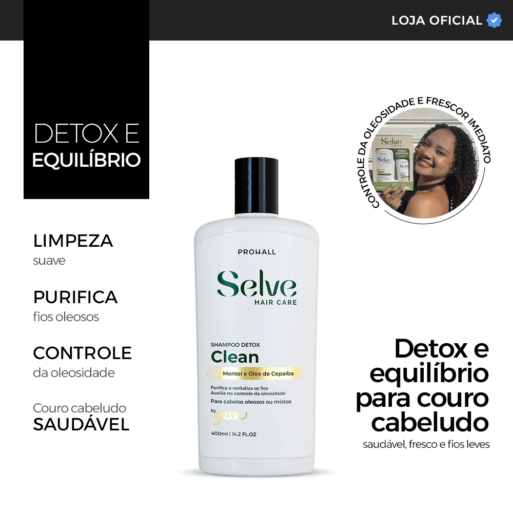 Shampoo Detox Refrescante para Controle da Oleosidade e Frescor Imediato